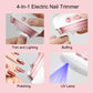 4-in-1 electric nail trimmer kit with pink device and clear UV lamp cover