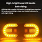 Bright amber LED turn signal light bars in a C-shaped layout