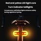 Red and yellow bike turn indicator taillights glowing with arrow-style LEDs