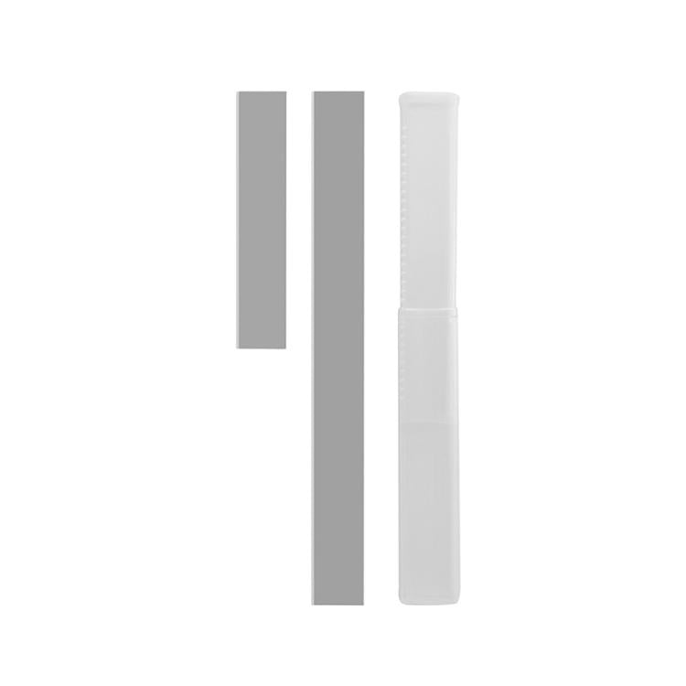 Acrylic shaping boards with two gray strips and one white protective sleeve