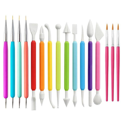 Pottery Tool Stone Clay Sculpting & Embossing Pen DIY Hook Line Pen, 16pcs