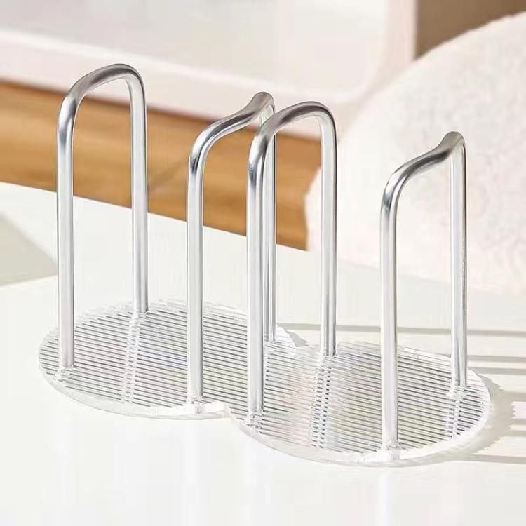 Silver acrylic cup holder for paper cups with four slots and clear ridged base