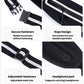 Black reflective waist pack showing adjustable belt buckle and zippered pocket