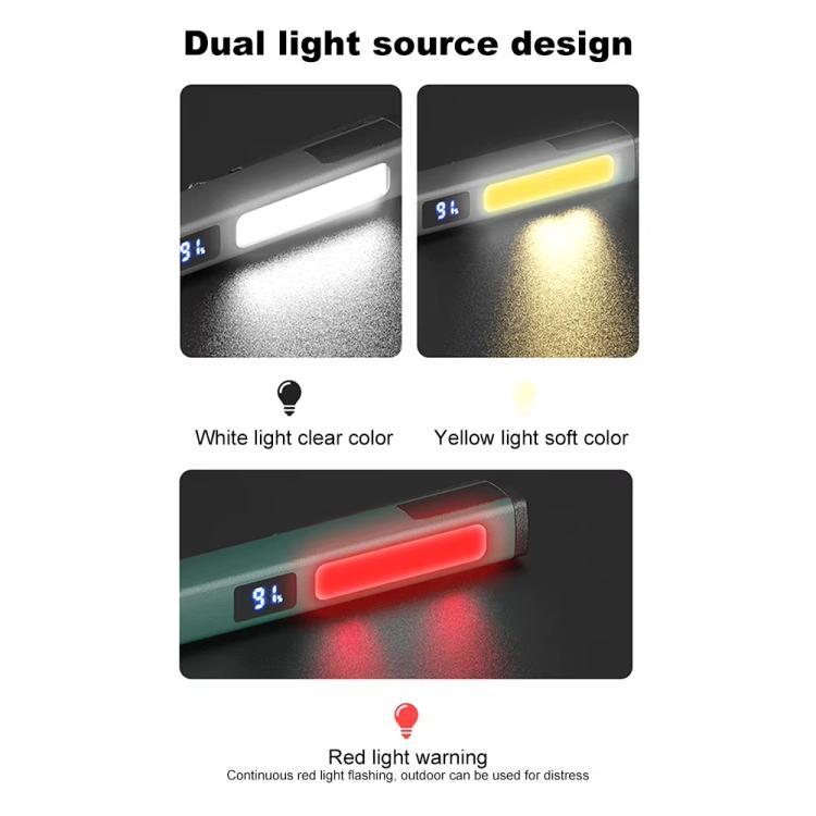 COB Pen Clip Light USB Rechargeable Auto Repair Work Light Strong Magnetic Adhesion Flashlight