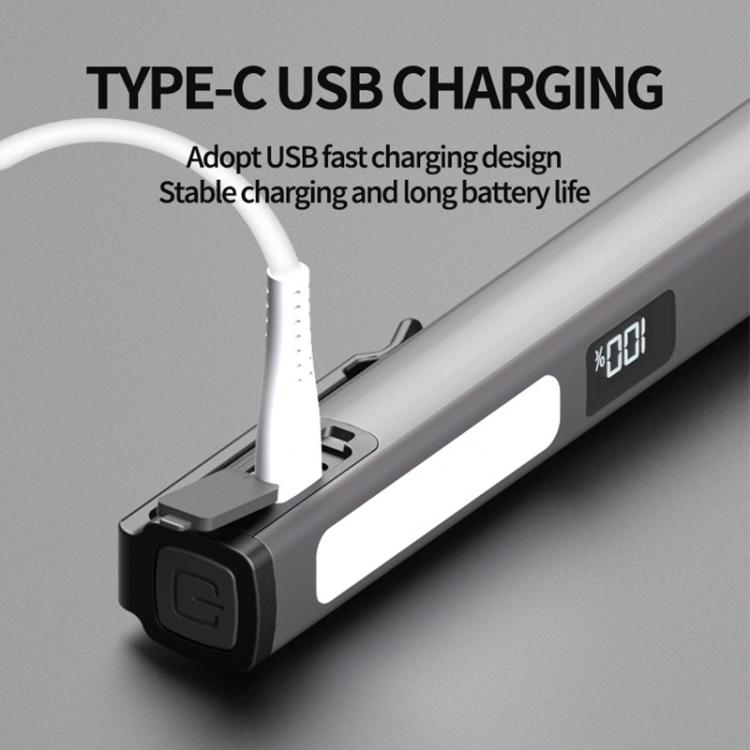 COB Pen Clip Light USB Rechargeable Auto Repair Work Light Strong Magnetic Adhesion Flashlight