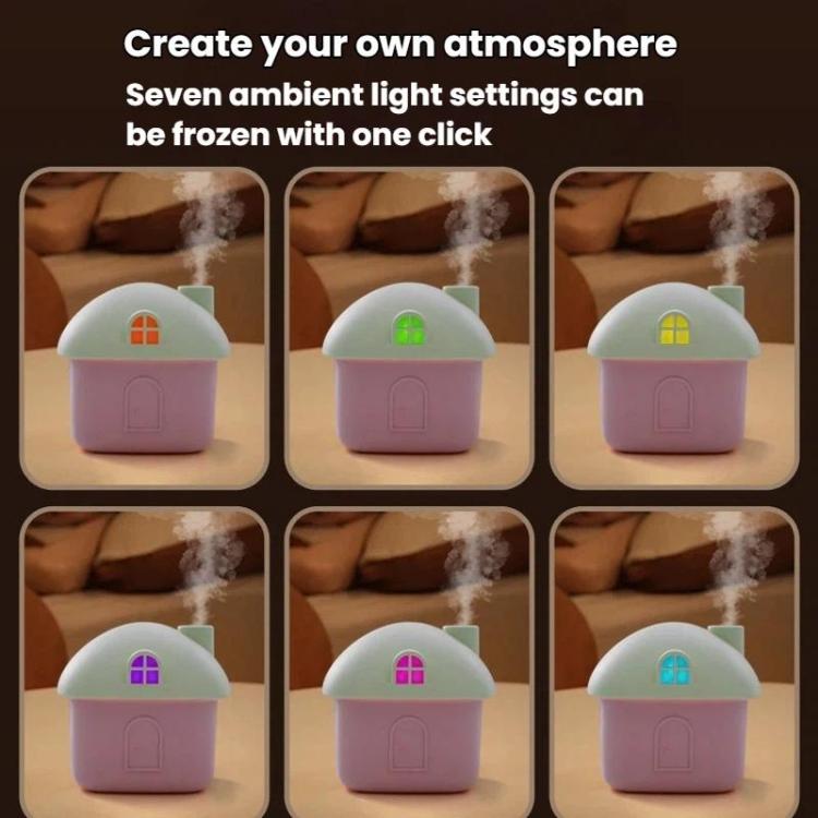 Little House Shape Mini Desktop Humidifier USB Silent Humidifier With Colorful Lights
