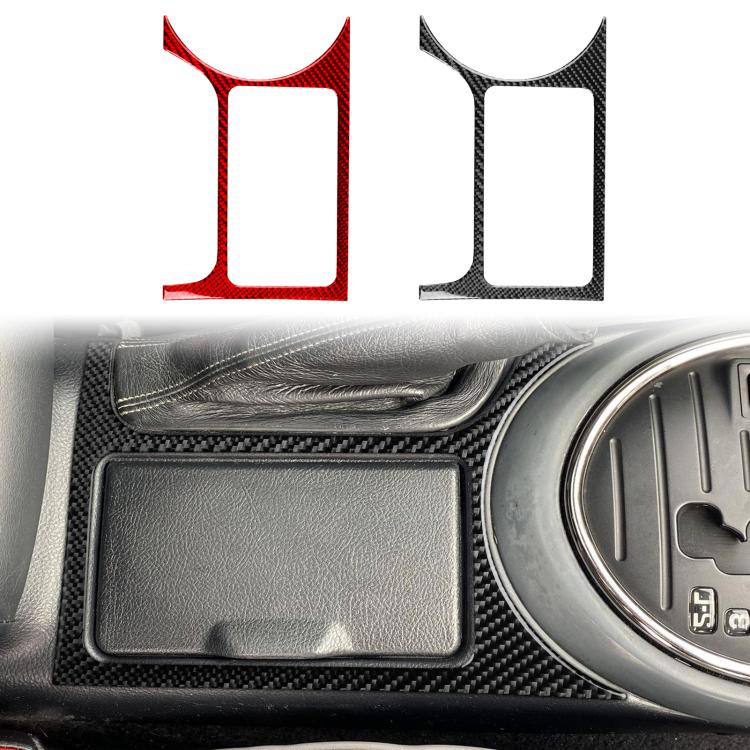 Right-hand drive cupholder frame sticker set: red and black carbon-fiber inserts
