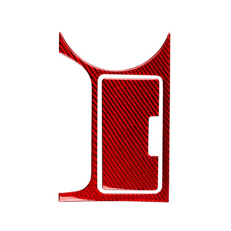 Red carbon-fiber style cupholder sticker insert with rectangular cutout