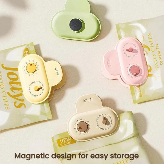 Refrigerator Sealing Clips With Date Mark Ring Food Magnetic Sealing Pads, 5pcs /Pack