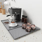 Silicone Coffee Machine Mat Non-Slip Heat-Resistant Draining Tray For Dining Table, Horizontal Stripes Black, Horizontal Stripes Grey, Vertical Stripes Black, Vertical Stripes Grey, Loop Pattern Black, Loop Pattern Grey