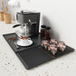 Silicone Coffee Machine Mat Non-Slip Heat-Resistant Draining Tray For Dining Table, Horizontal Stripes Black, Horizontal Stripes Grey, Vertical Stripes Black, Vertical Stripes Grey, Loop Pattern Black, Loop Pattern Grey