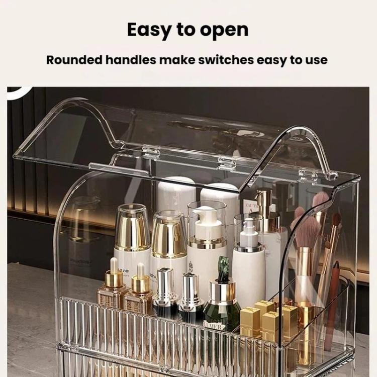 Cosmetic Storage Box With Lid Large Capacity Drawer-Type Desktop Organizer