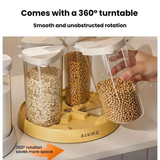 Rotatable Dustproof & Moistureproof Cereal Can Household Kitchen Coffee Bean Storage Container