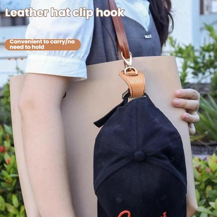 10pcs Leather Hat Clip Luggage Hook Minimalist Hat Anti-Loss Clip