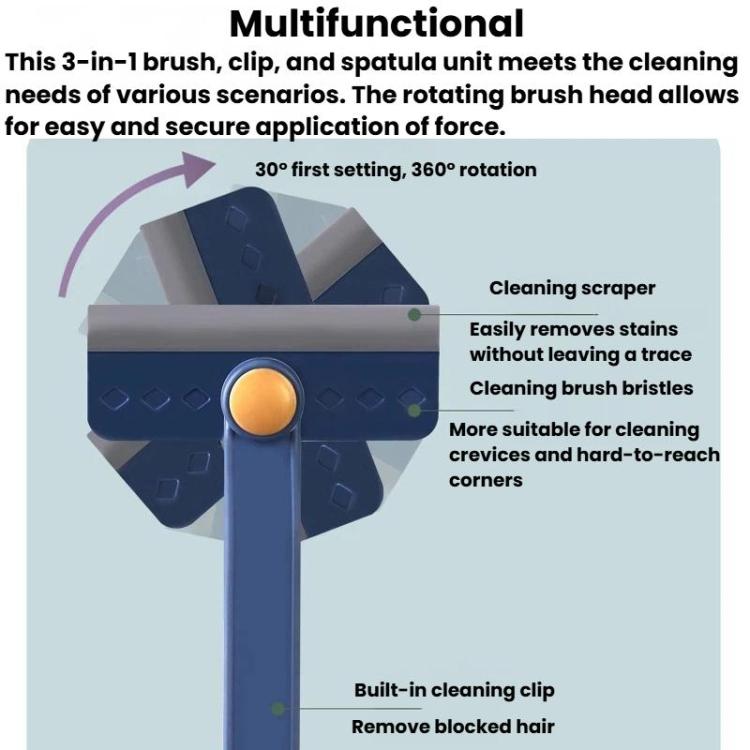 Multifunctional Rotatable Gap Cleaning Brush Glass Scraper For Bathroom Window Floor