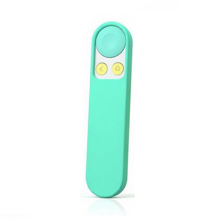 Green silicone remote controller case with button panel and round top cutout