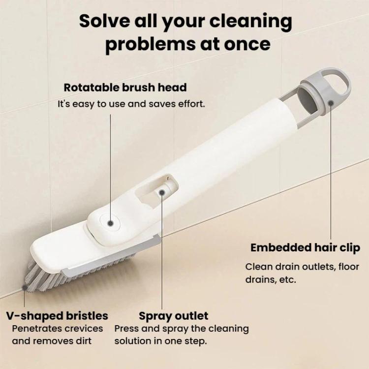 Multifunctional Liquid Spray Gap Stiff Brush Bathroom Tile Cleaning Brush
