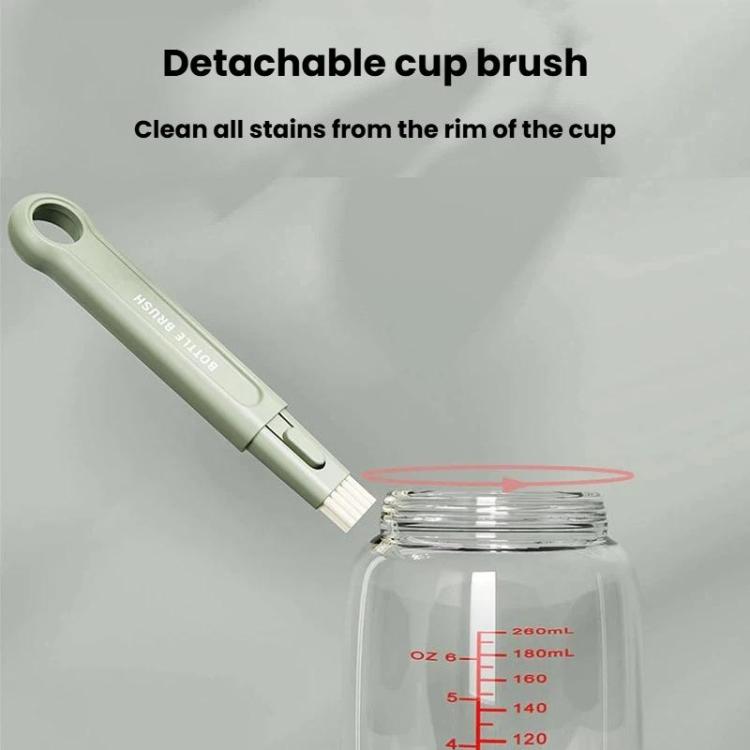 Multifunctional Straight Handle Silicone Bottle Brush Portable Water Cup Cleaning Brush Set