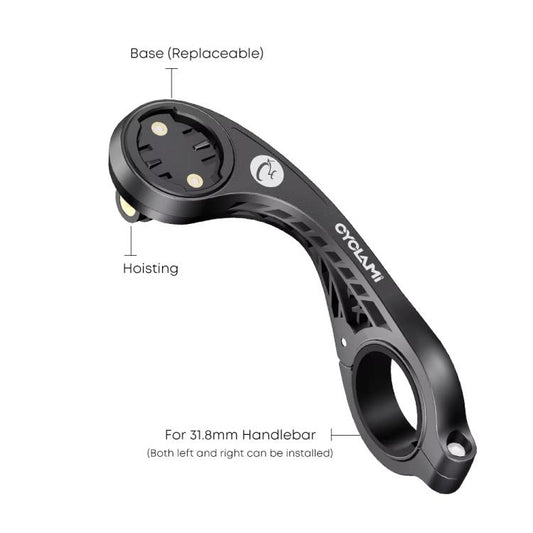 Bike handlebar mounting bracket, S2, shown with hoisting base and clamp opening