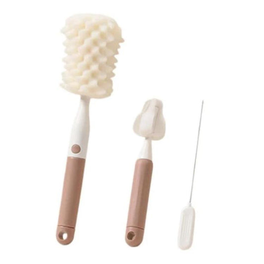 Multifunctional Straight Handle Sponge Bottle Brush Cup Cleaning Brush Set