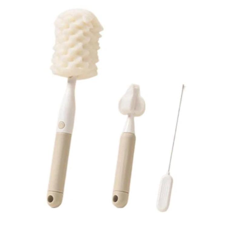 Multifunctional Straight Handle Sponge Bottle Brush Cup Cleaning Brush Set
