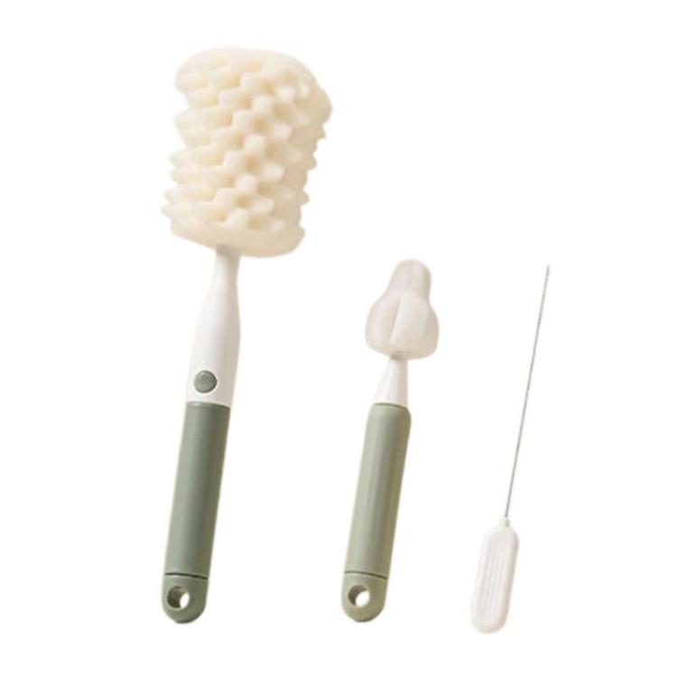 Multifunctional Straight Handle Sponge Bottle Brush Cup Cleaning Brush Set