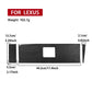 Car interior panel sticker set, black carbon-fiber look, 3 pieces with dimensions shown