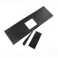 3-piece carbon-fiber patterned interior panel sticker set, black with white cutouts