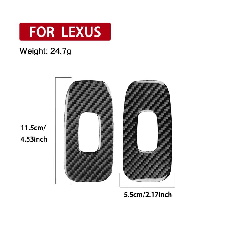 Carbon-fiber lift panel sticker pair with size markings: 11.5cm x 5.5cm