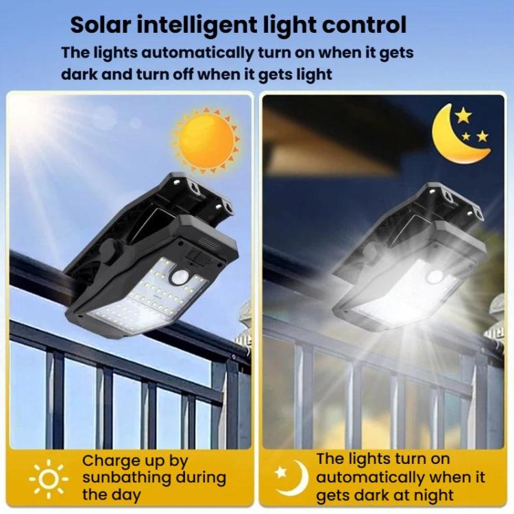 Black solar clip-on fence lights that automatically turn on when dark