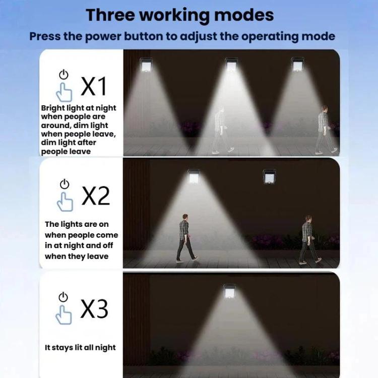 Black solar clip-on pathway light with three operating modes on a walkway
