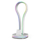 White headset stand dock with glowing RGB ring on round base