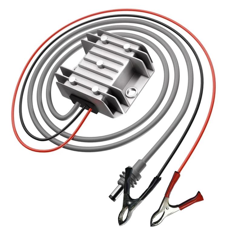 DC boost power converter with heat-sink and 1 m cable with alligator clip ends