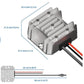 DC boost power converter heat-sink housing with cable and size dimensions shown