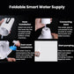 Foldable electric water pump with hose connection and dust cover, white