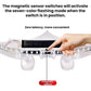Solar-powered rear wing light with magnetic switch and solar panel for rear mounting