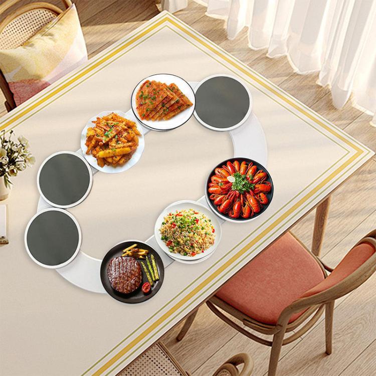 Dining Table Rotatable Serving Tray Portable Rotating Dinner Plate For Gathering, 8 Plates, 6 Plates, 4 Plates, 2 Plates + 2 Boards