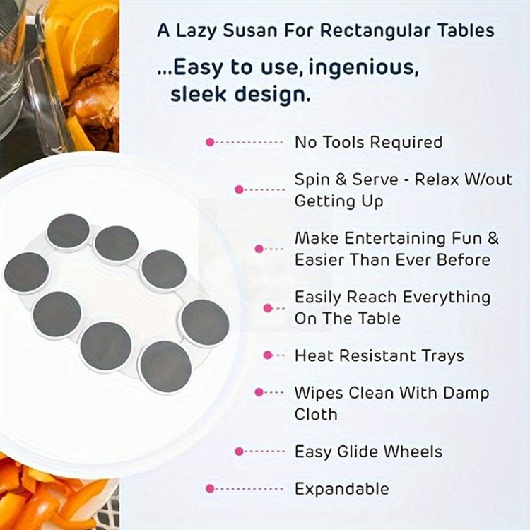 Dining Table Rotatable Serving Tray Portable Rotating Dinner Plate For Gathering, 8 Plates, 6 Plates, 4 Plates, 2 Plates + 2 Boards