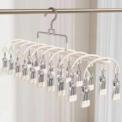 Stainless Steel Windproof 20 Clips Clothes Hanger Socks Underwear Drying Clips
