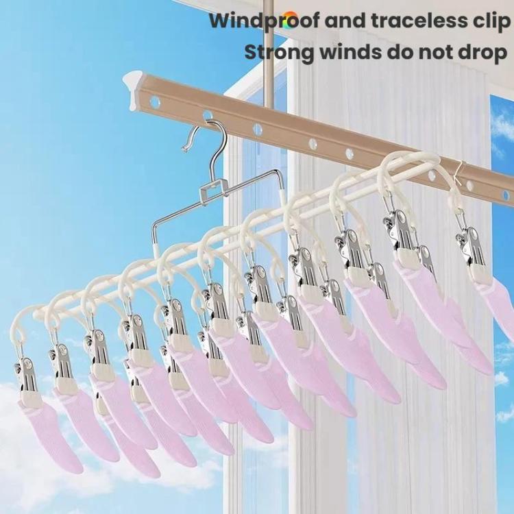 Stainless Steel Windproof 20 Clips Clothes Hanger Socks Underwear Drying Clips