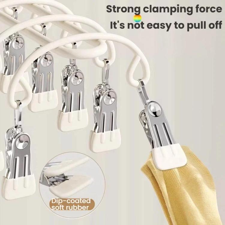 Stainless Steel Windproof 20 Clips Clothes Hanger Socks Underwear Drying Clips