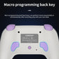 White controller back with model label and purple rear grip pads