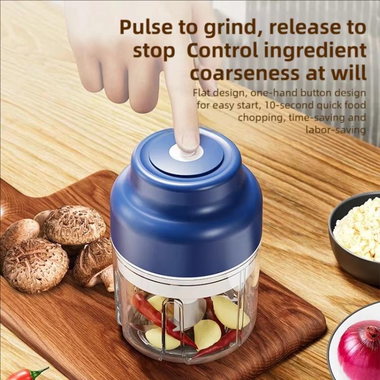 320ml Wireless Electric Garlic Chopper 6 Stainless Steel Blades Rechargeable Mini Food Processor