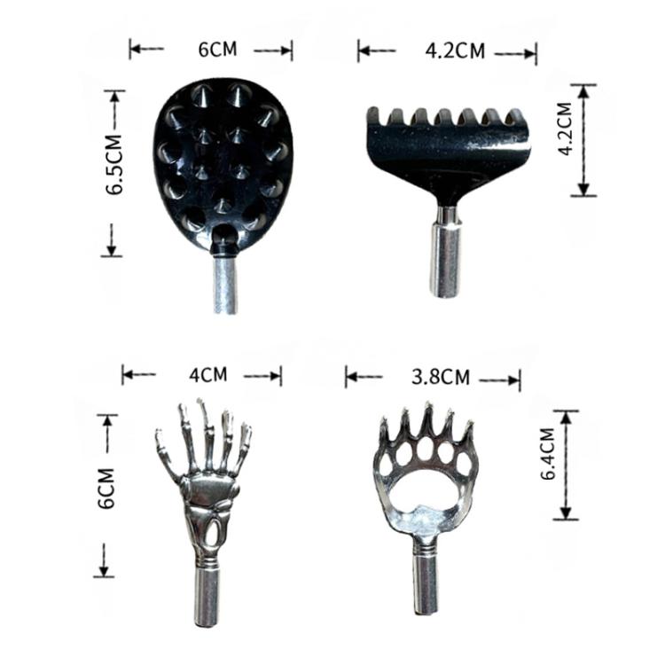Extendable Stainless Steel Long-handled Portable Handheld Back Scratcher, 4pcs /Set