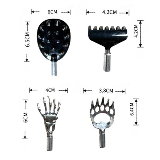 Extendable Stainless Steel Long-handled Portable Handheld Back Scratcher, 4pcs /Set