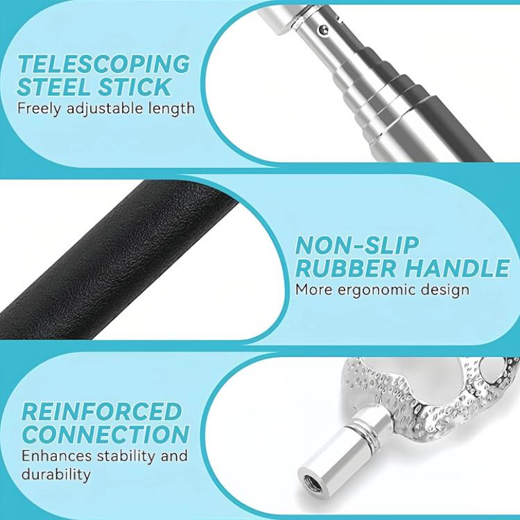 Extendable Stainless Steel Long-handled Portable Handheld Back Scratcher, 4pcs /Set