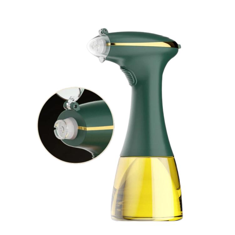 Electric oil sprayer bottle, green body with clear tank and chrome spray head