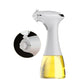 Electric oil sprayer bottle, white body with clear tank and chrome spray head