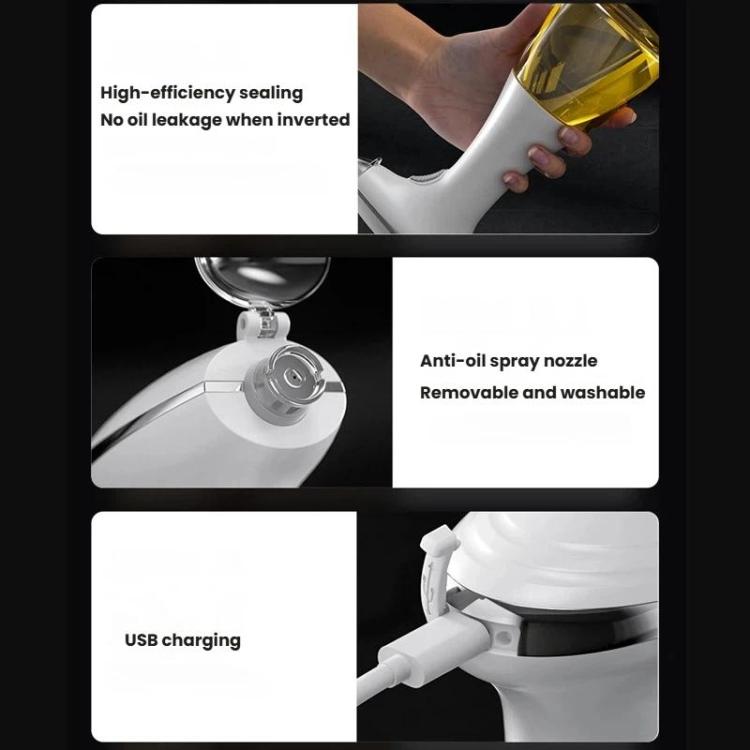 Electric oil sprayer bottle accessories, removable nozzle and USB charging port