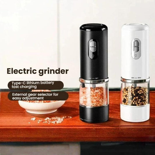 Electric Grinder for Pepper, Salt & Coffee USB Type-C Fast Charging, Adjustable Coarseness, Built-in LED Light